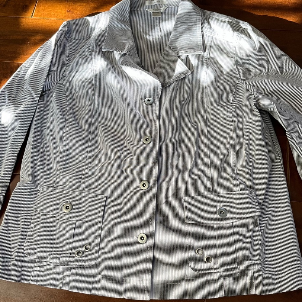 Christopher & Banks Women's Pinstripe Blazer and capris set